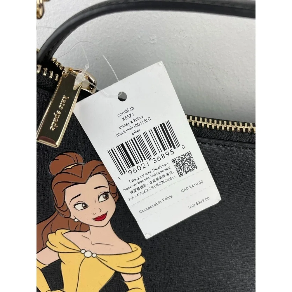 Kate Spade Disney KE571 Black Beauty and The Beast Convertible Crossbody Bag NWT - Picture 5 of 7